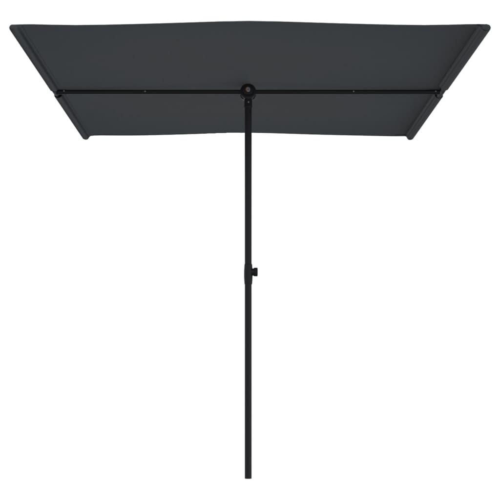 Umbrelă de soare de grădină, stâlp aluminiu, negru, 2x1,5 cm