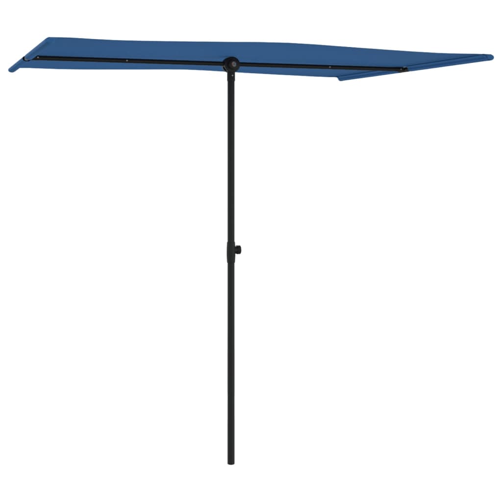 Umbrelă de soare grădină, stâlp din aluminiu, azuriu, 2x1,5 m