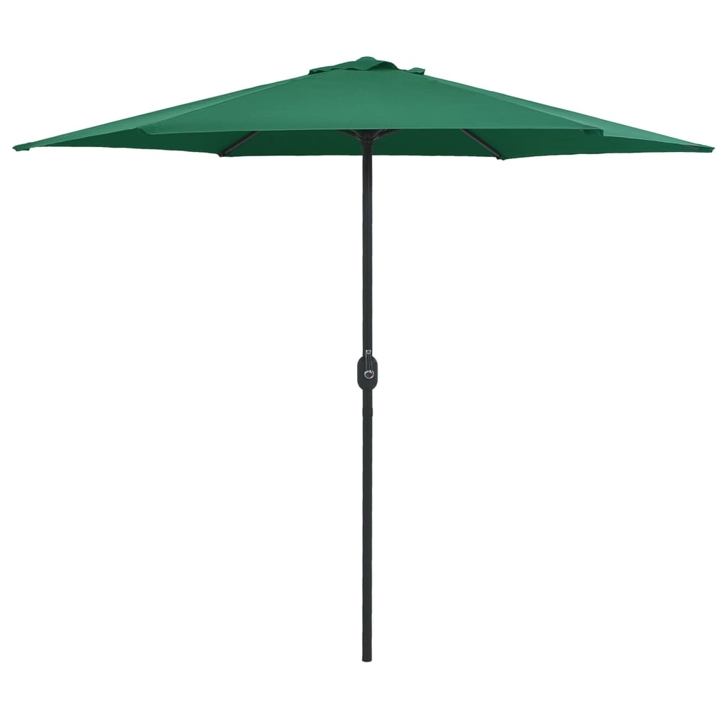 Umbrelă de soare cu stâlp din aluminiu, verde, 270x246 cm