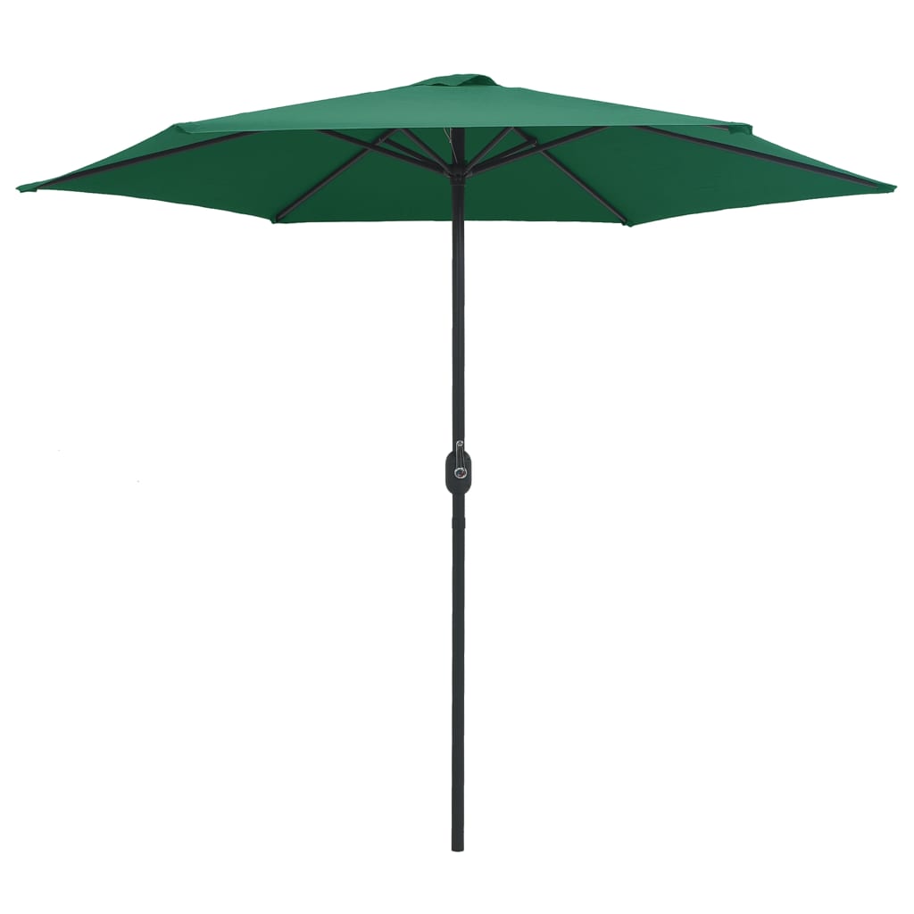 Umbrelă de soare cu stâlp din aluminiu, verde, 270x246 cm