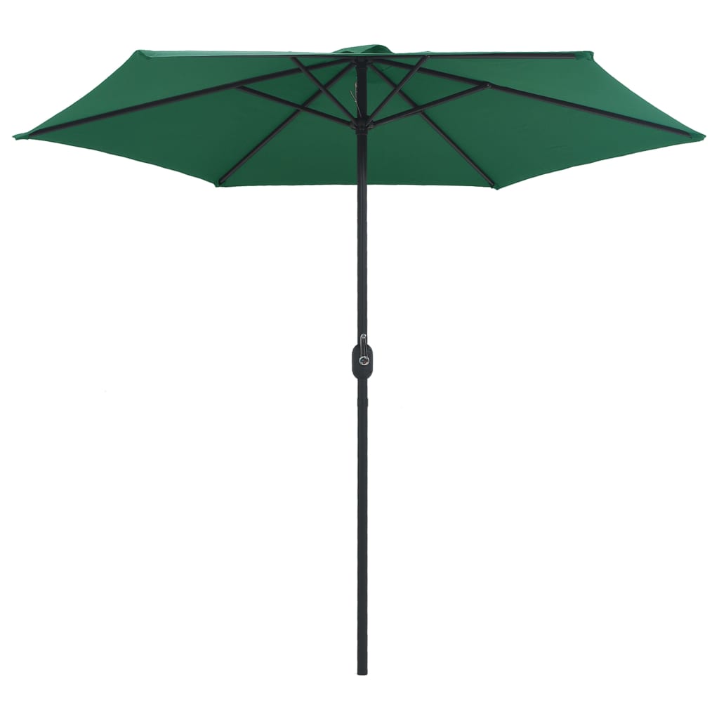 Umbrelă de soare cu stâlp din aluminiu, verde, 270x246 cm