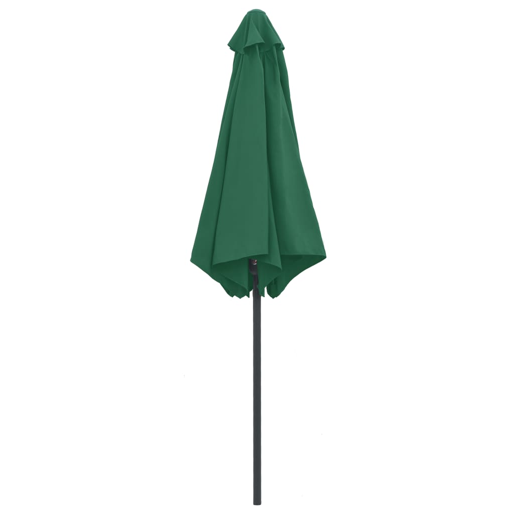 Umbrelă de soare cu stâlp din aluminiu, verde, 270x246 cm