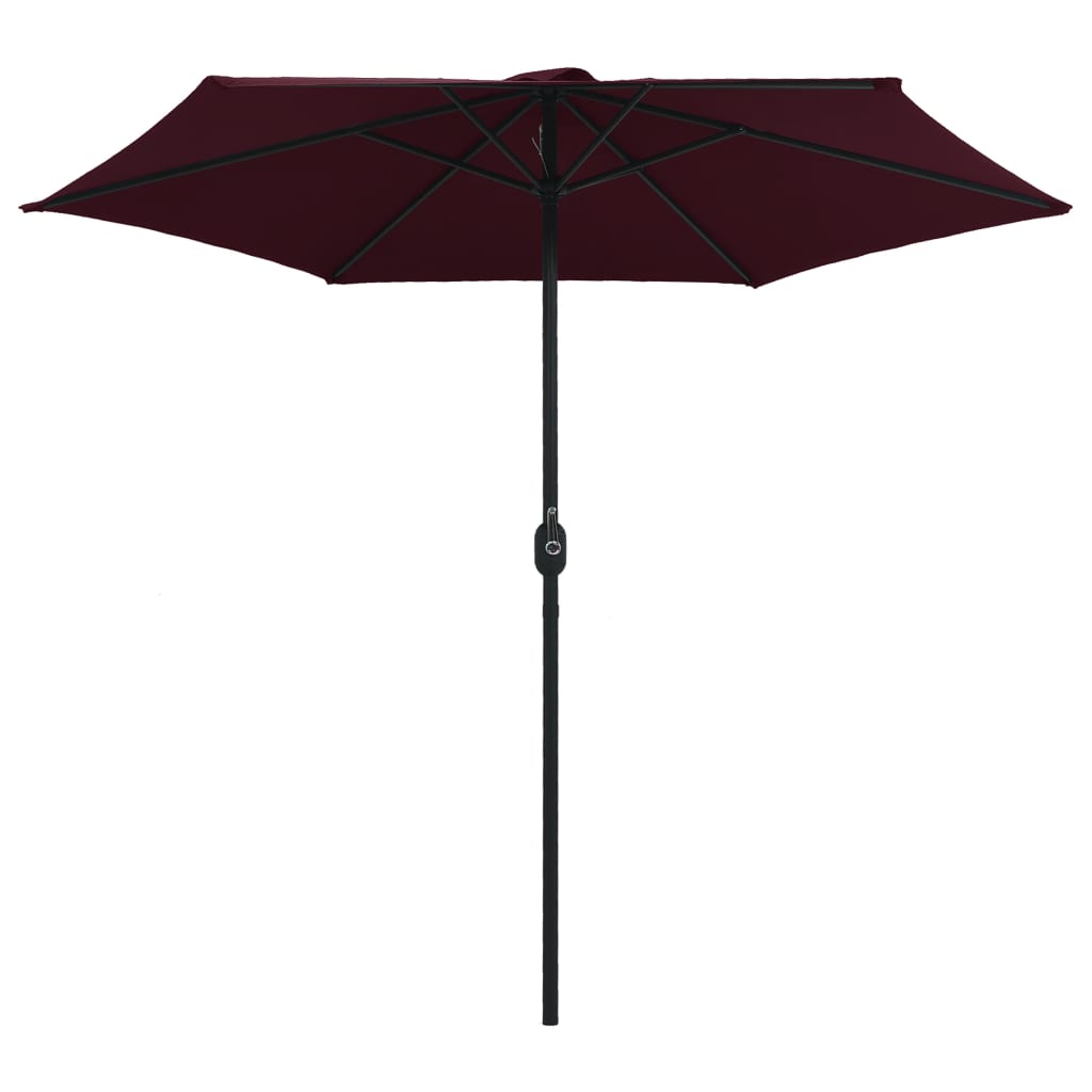 Umbrelă soare de grădină stâlp aluminiu roșu bordo 270x246 cm