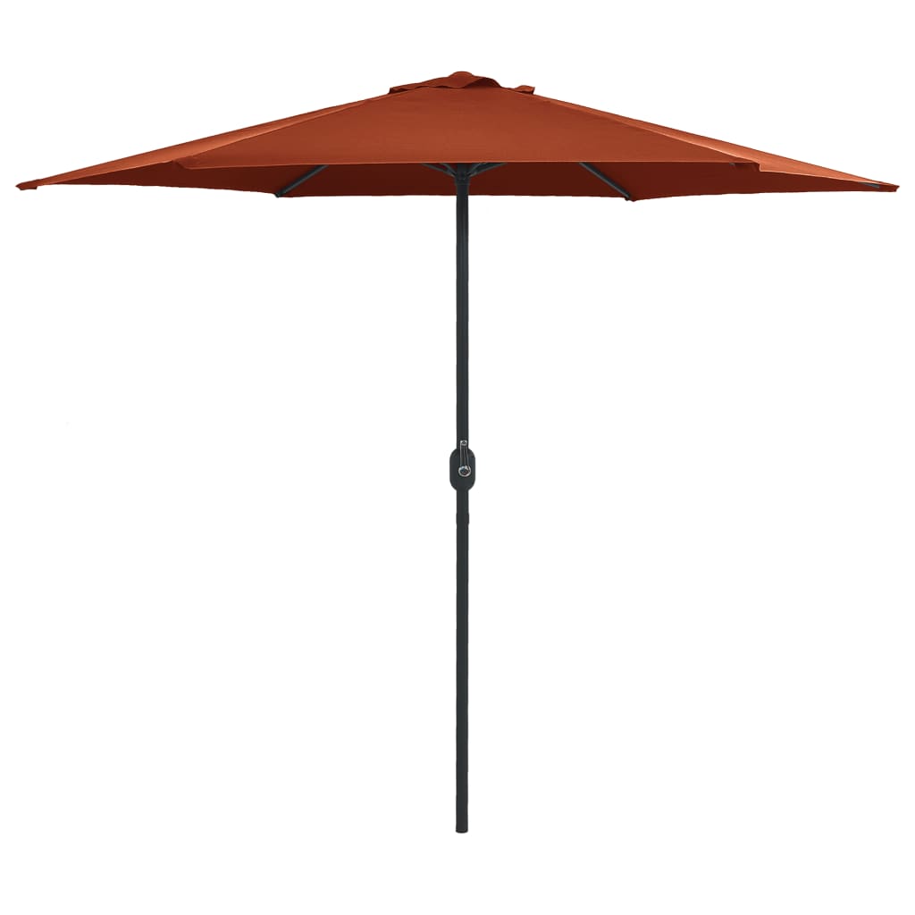 Umbrelă de soare cu stâlp aluminiu, cărămiziu, 270x246 cm