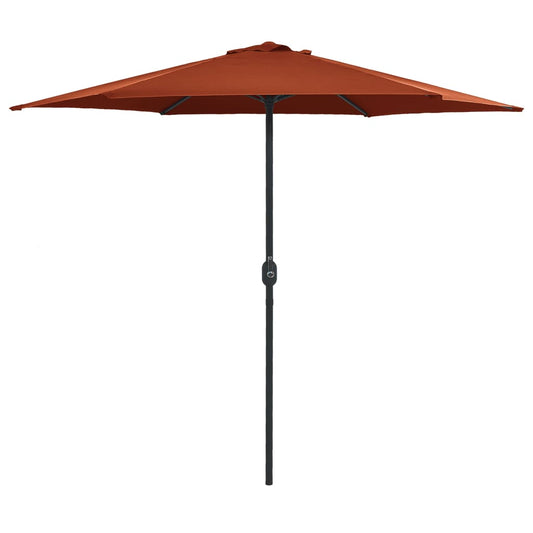 Umbrelă de soare cu stâlp aluminiu, cărămiziu, 270x246 cm