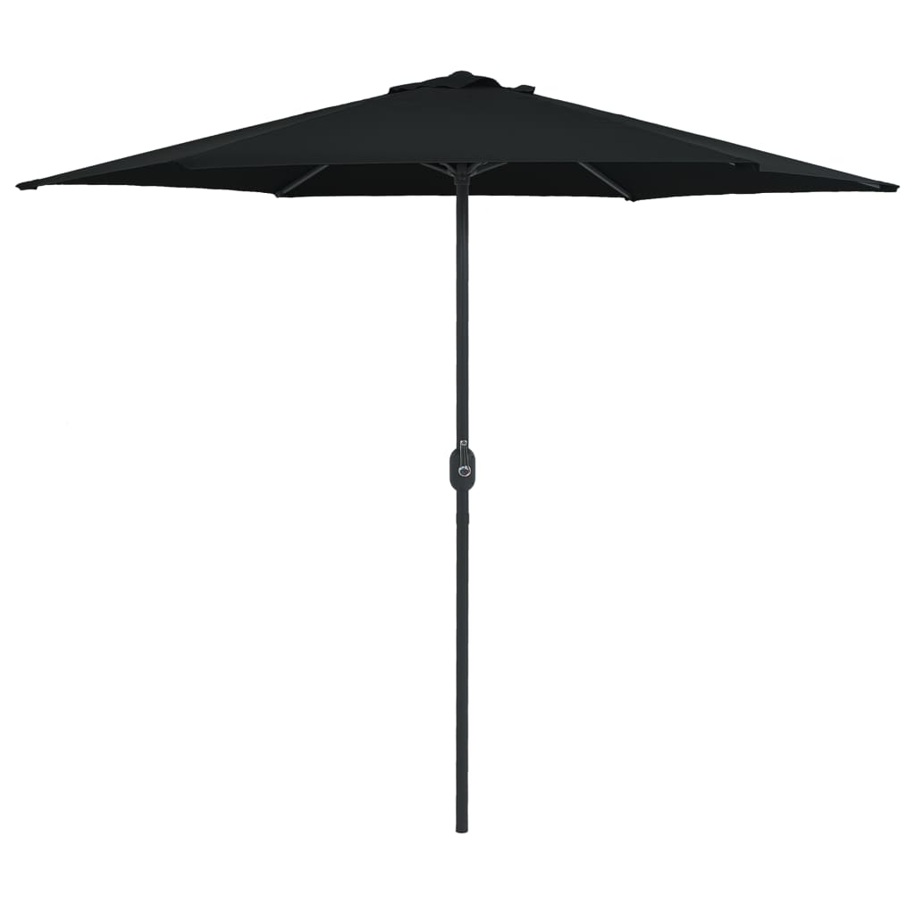 Umbrelă de soare cu stâlp din aluminiu, negru, 270x246 cm