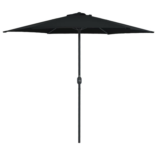 Umbrelă de soare cu stâlp din aluminiu, negru, 270x246 cm