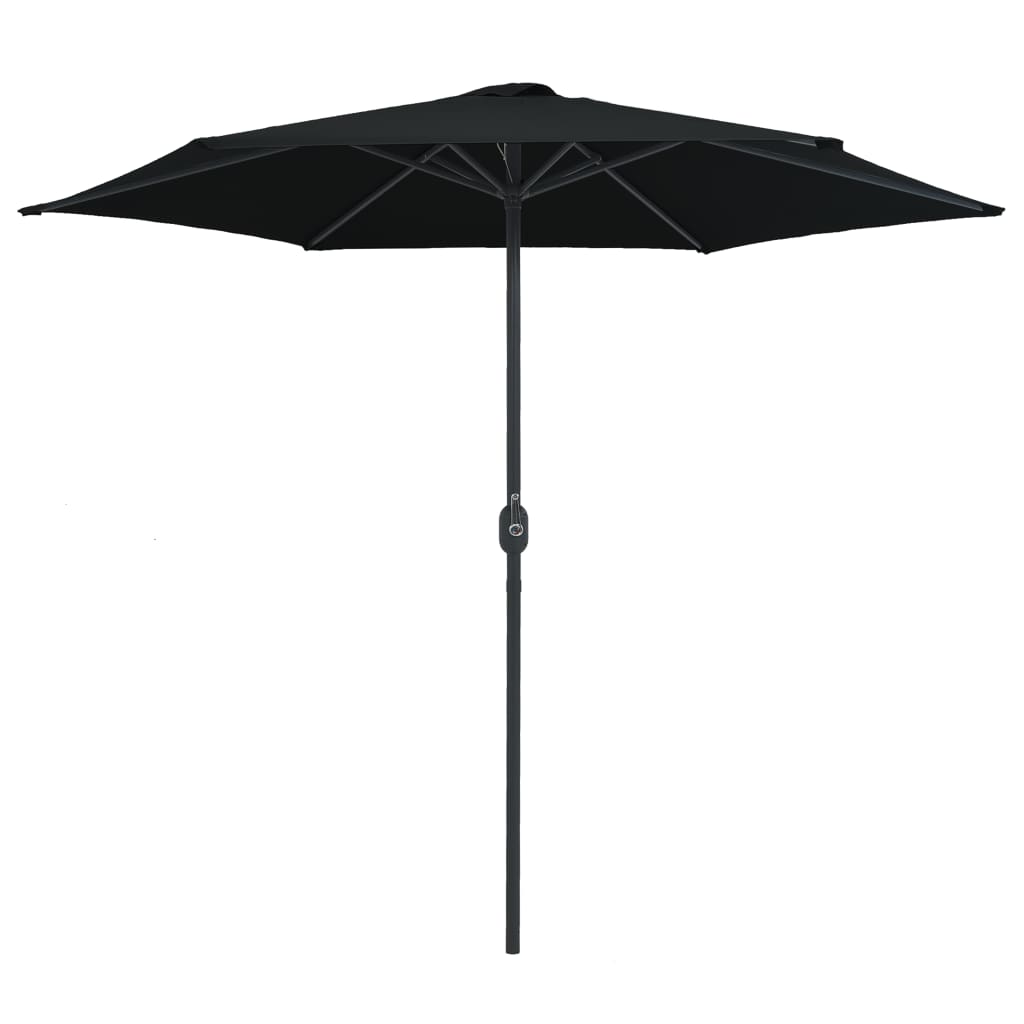 Umbrelă de soare cu stâlp din aluminiu, negru, 270x246 cm