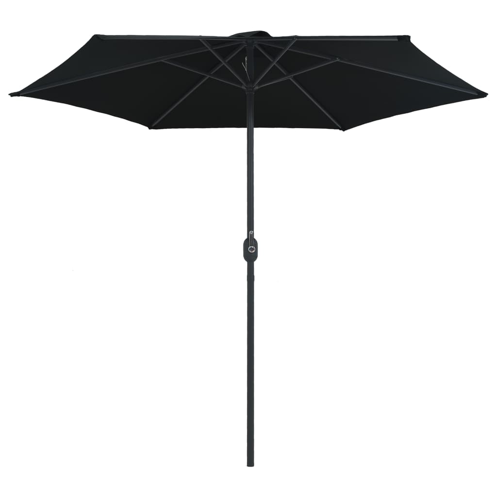 Umbrelă de soare cu stâlp din aluminiu, negru, 270x246 cm