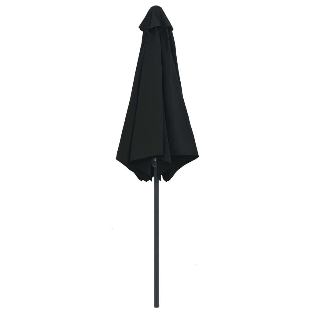 Umbrelă de soare cu stâlp din aluminiu, negru, 270x246 cm