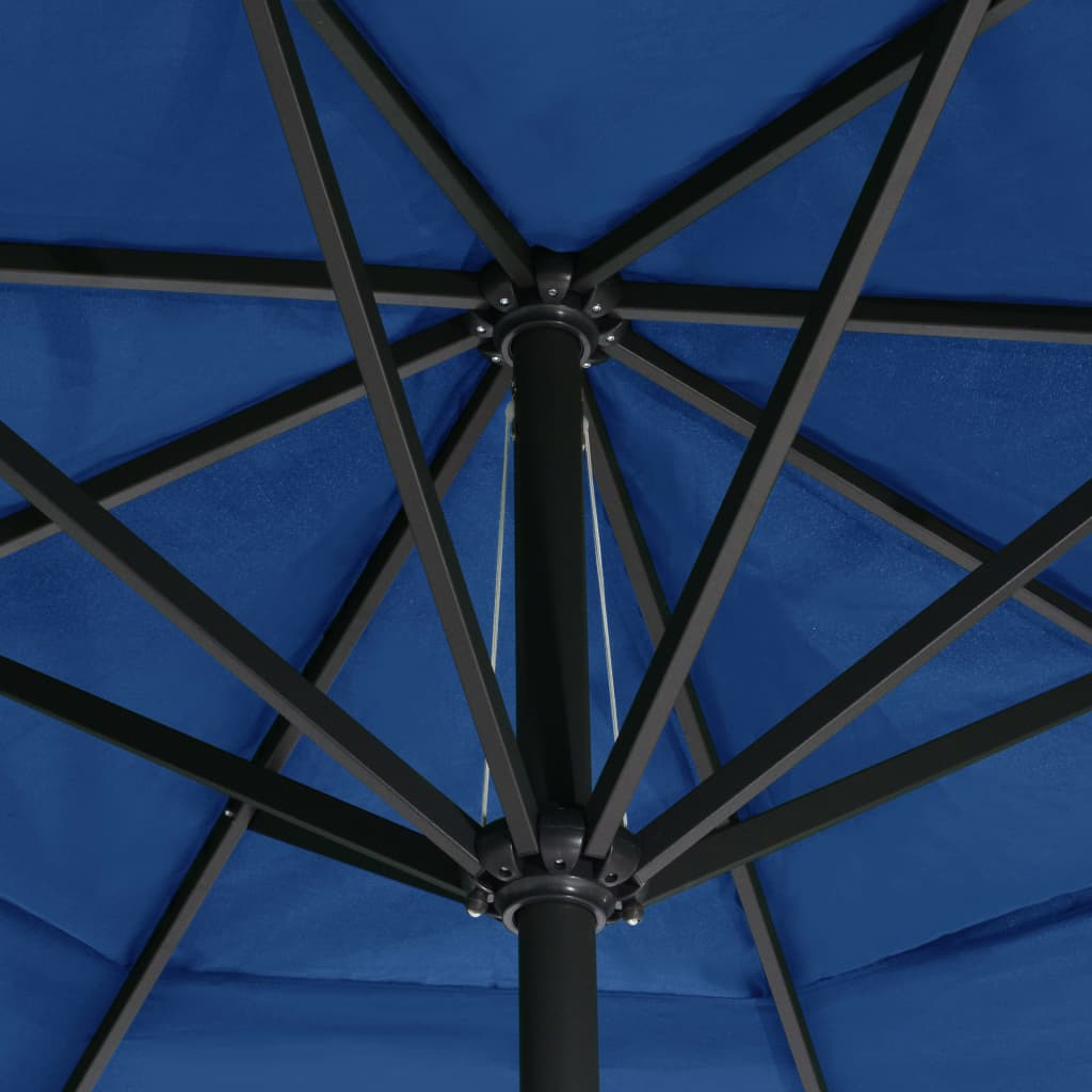 Umbrelă de soare cu stâlp aluminiu, albastru azur, 500 cm