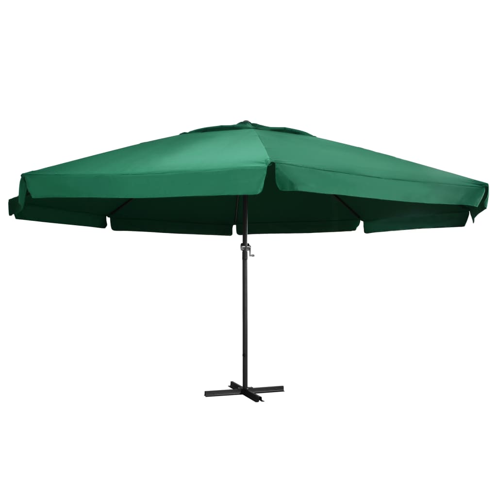 Umbrelă de soare de grădină, stâlp aluminiu, verde, 600 cm