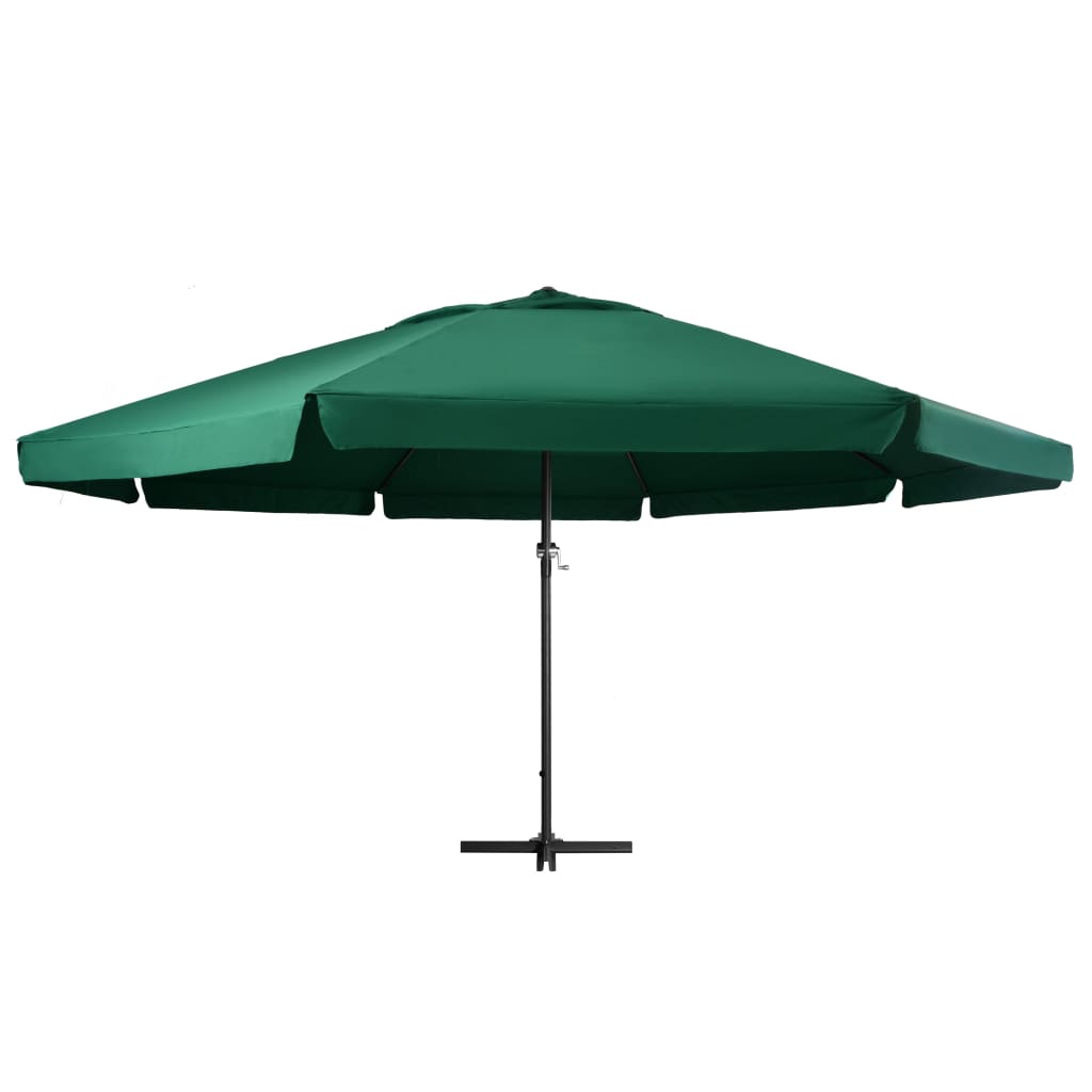 Umbrelă de soare de grădină, stâlp aluminiu, verde, 600 cm