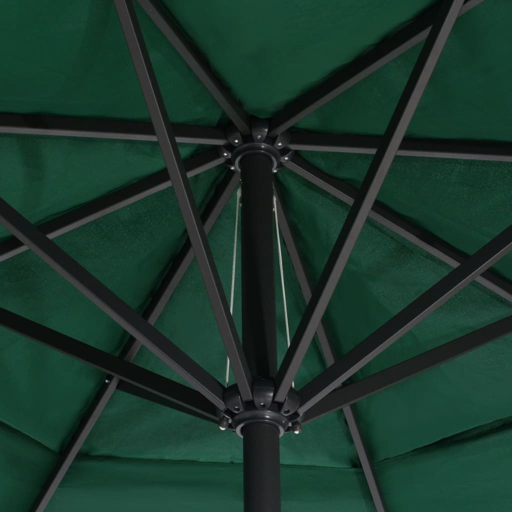 Umbrelă de soare de grădină, stâlp aluminiu, verde, 600 cm