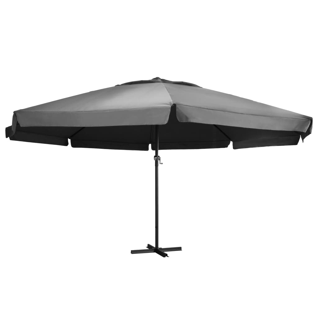 Umbrelă de soare de exterior, stâlp aluminiu, antracit, 600 cm