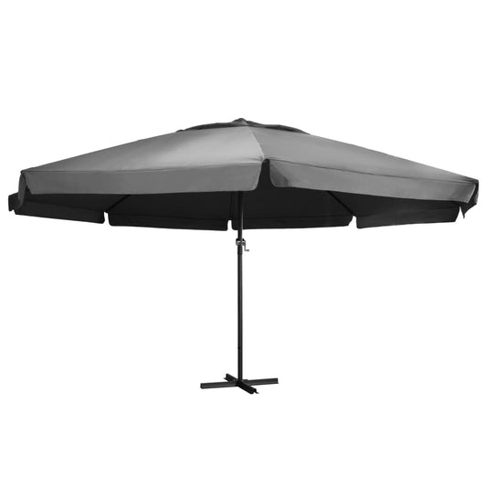 Umbrelă de soare de exterior, stâlp aluminiu, antracit, 600 cm