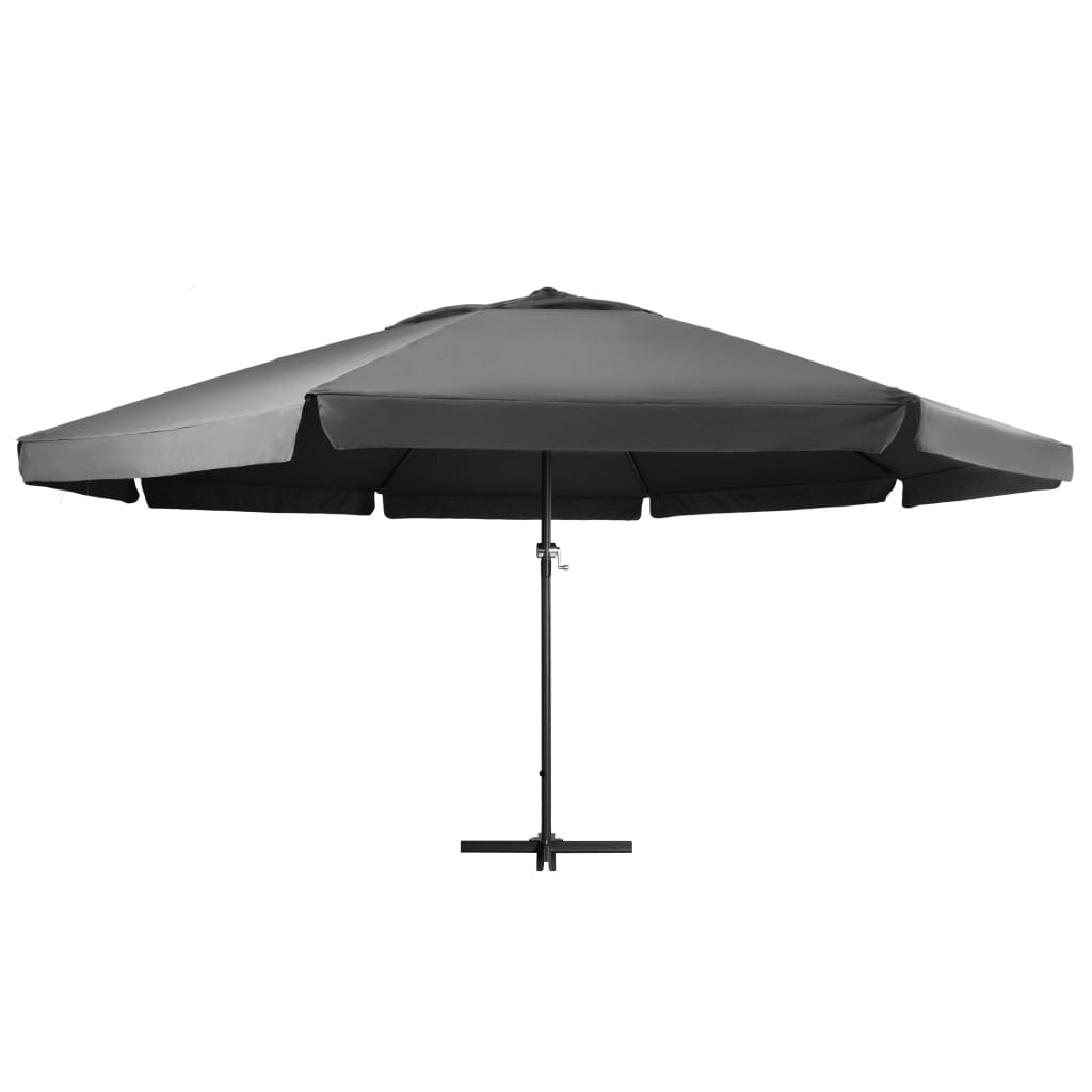 Umbrelă de soare de exterior, stâlp aluminiu, antracit, 600 cm