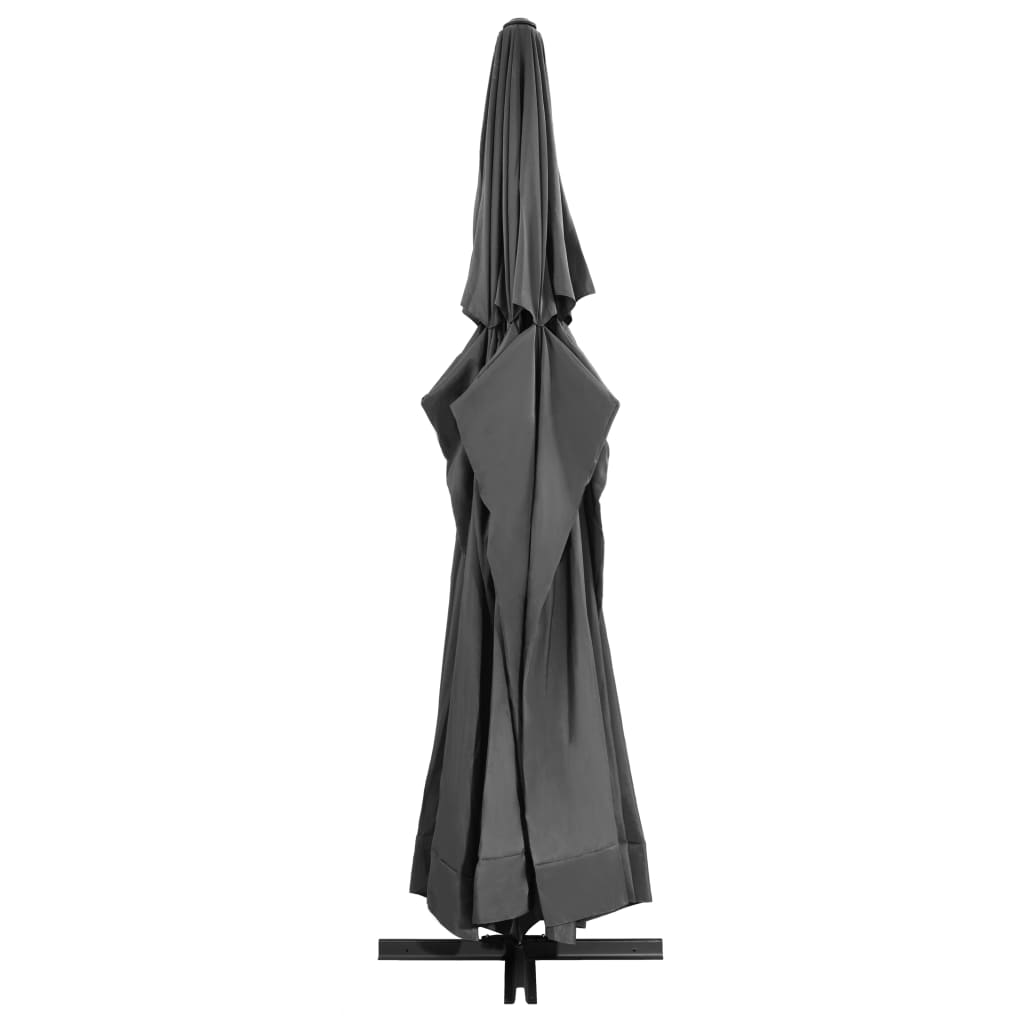 Umbrelă de soare de exterior, stâlp aluminiu, antracit, 600 cm