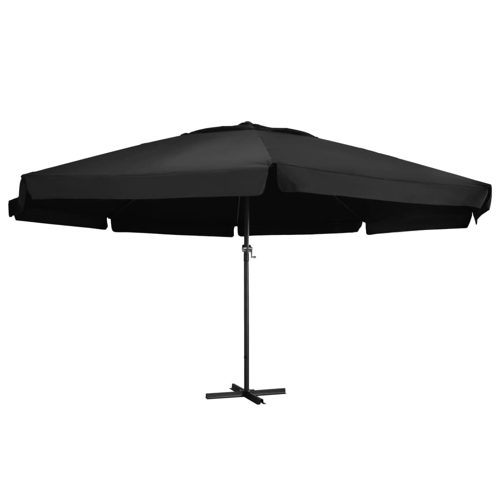 Umbrelă de soare de grădină, stâlp aluminiu, negru, 600 cm