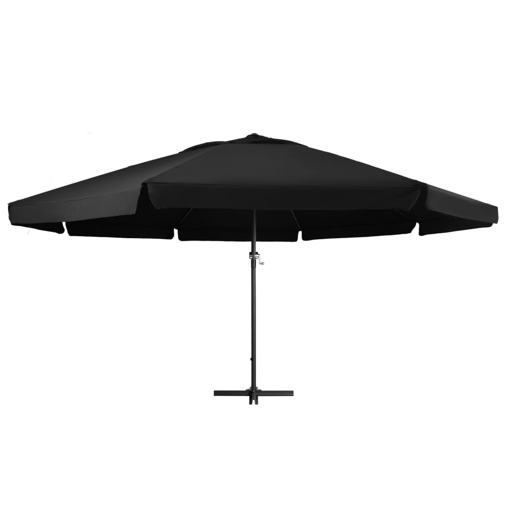 Umbrelă de soare de grădină, stâlp aluminiu, negru, 600 cm