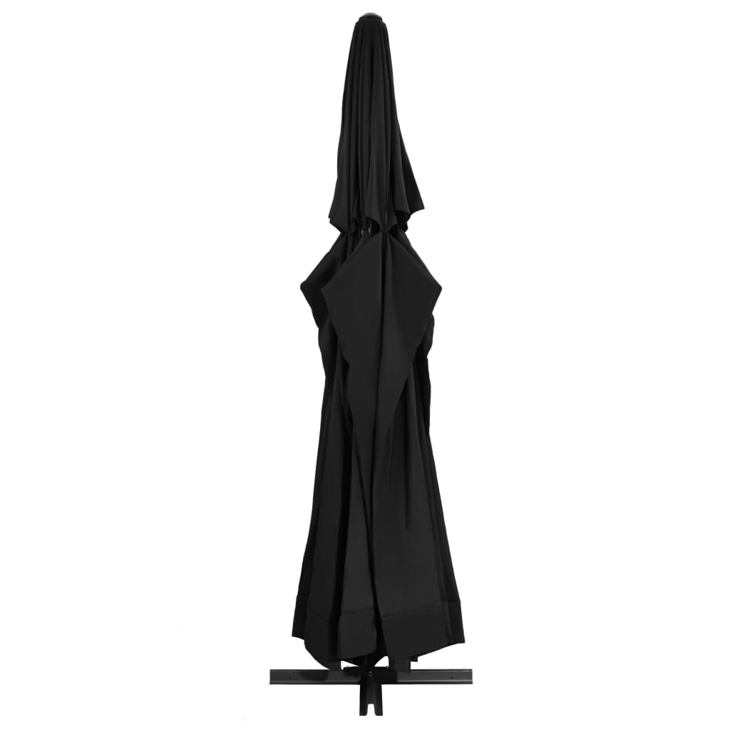 Umbrelă de soare de grădină, stâlp aluminiu, negru, 600 cm