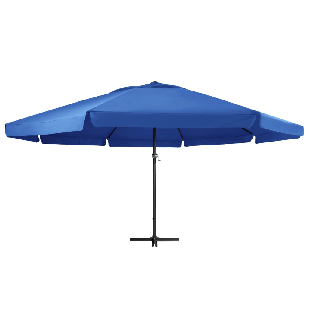 Umbrelă soare de grădină, stâlp aluminiu albastru azur 600 cm