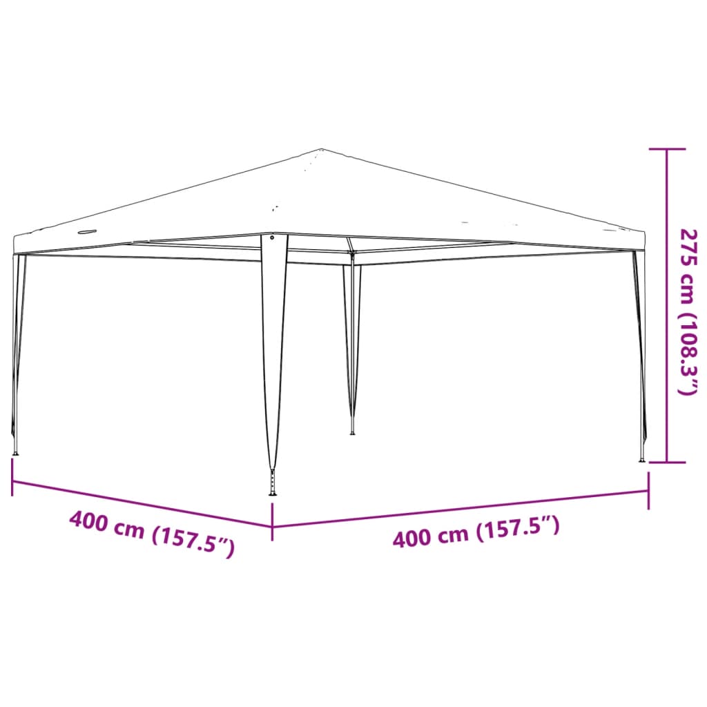 Professional party tent, green, 4 x 4 m, 90 g/m²