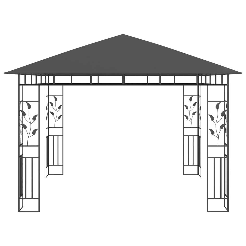 Pavilion cu plasă anti-țânțari, antracit, 3x3x2,73 m, 180 g/m²