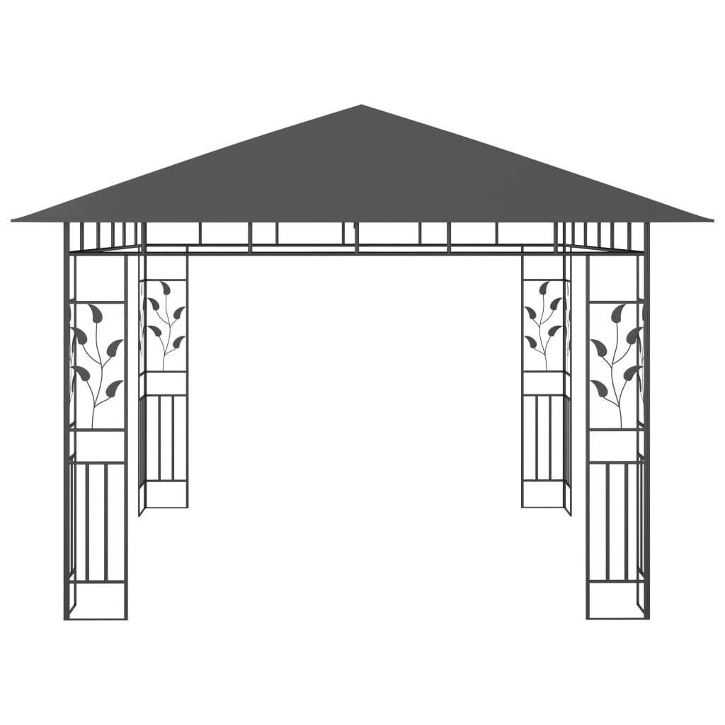 Pavilion cu plasă anti-țânțari, antracit, 3x3x2,73 m, 180 g/m²