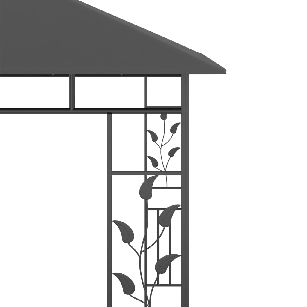 Pavilion cu plasă anti-țânțari, antracit, 3x3x2,73 m, 180 g/m²