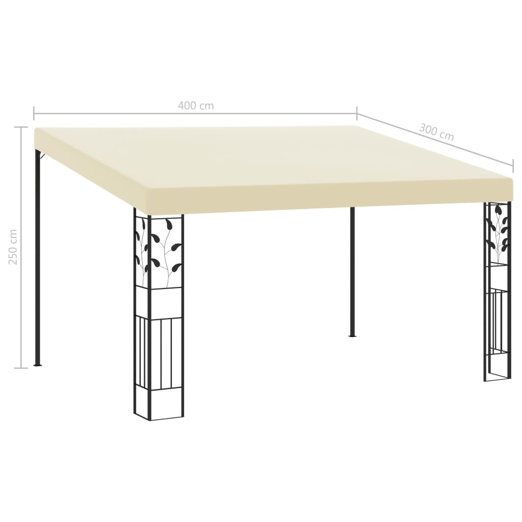 Pavilion de perete, crem, 4 x 3 x 2,5 m