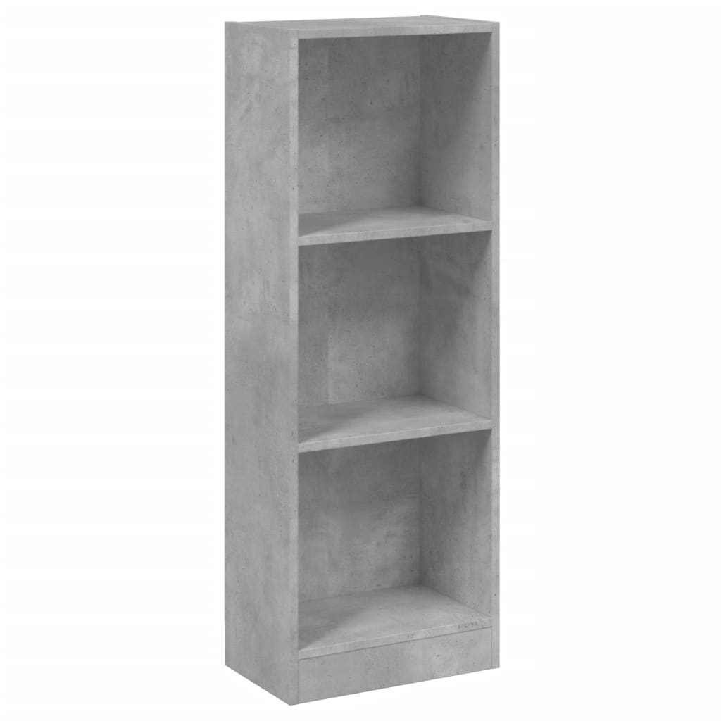 Bookcase with 3 shelves, concrete grey, 40x24x108 cm, chipboard