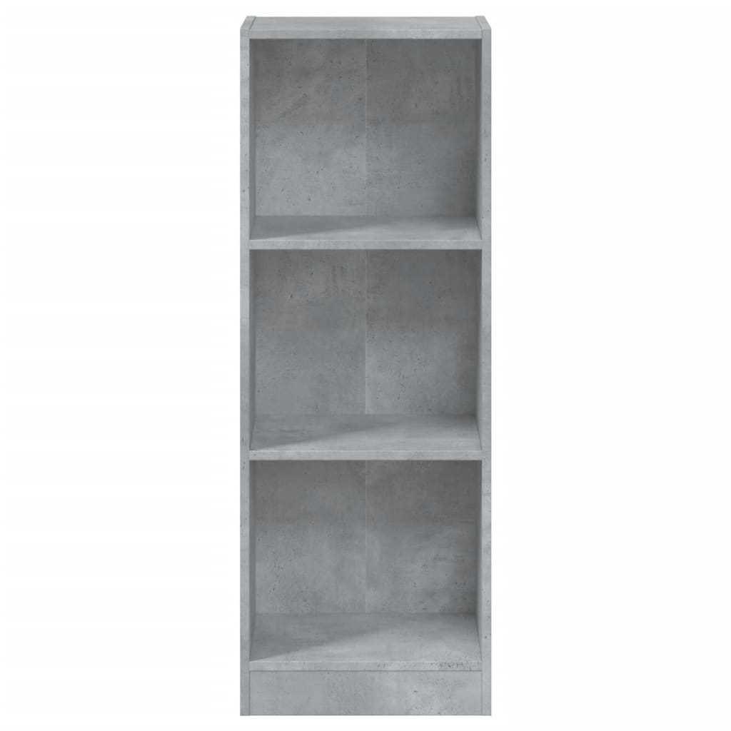 Bookcase with 3 shelves, concrete grey, 40x24x108 cm, chipboard