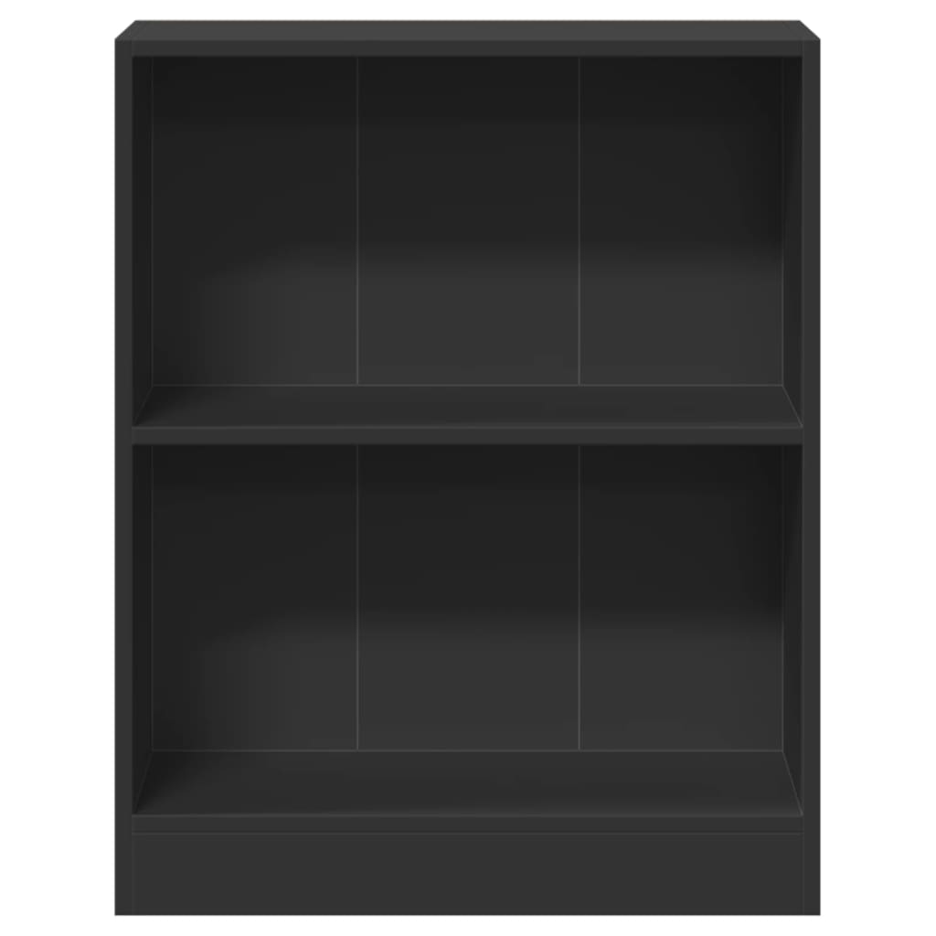 Bibliotecă, negru, 60x24x76 cm, lemn compozit
