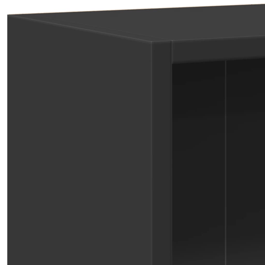 Bibliotecă, negru, 60x24x76 cm, lemn compozit