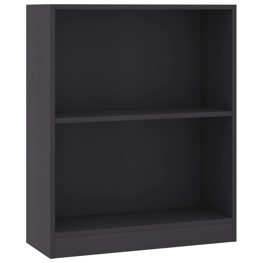 Bibliotecă, gri, 60x24x76 cm, lemn compozit