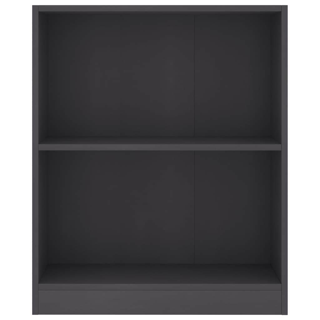 Bibliotecă, gri, 60x24x76 cm, lemn compozit