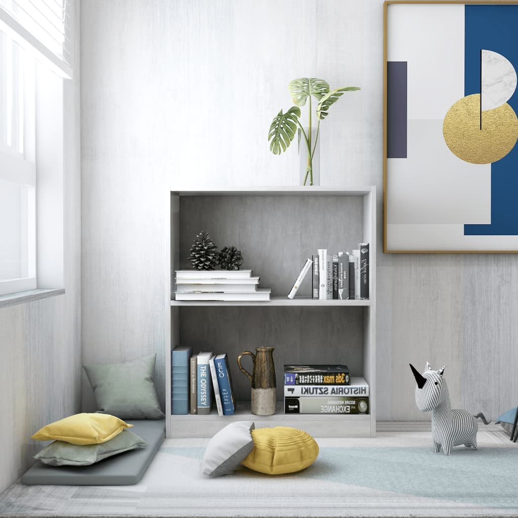 Bookcase, concrete grey, 60x24x74.5 cm, composite wood