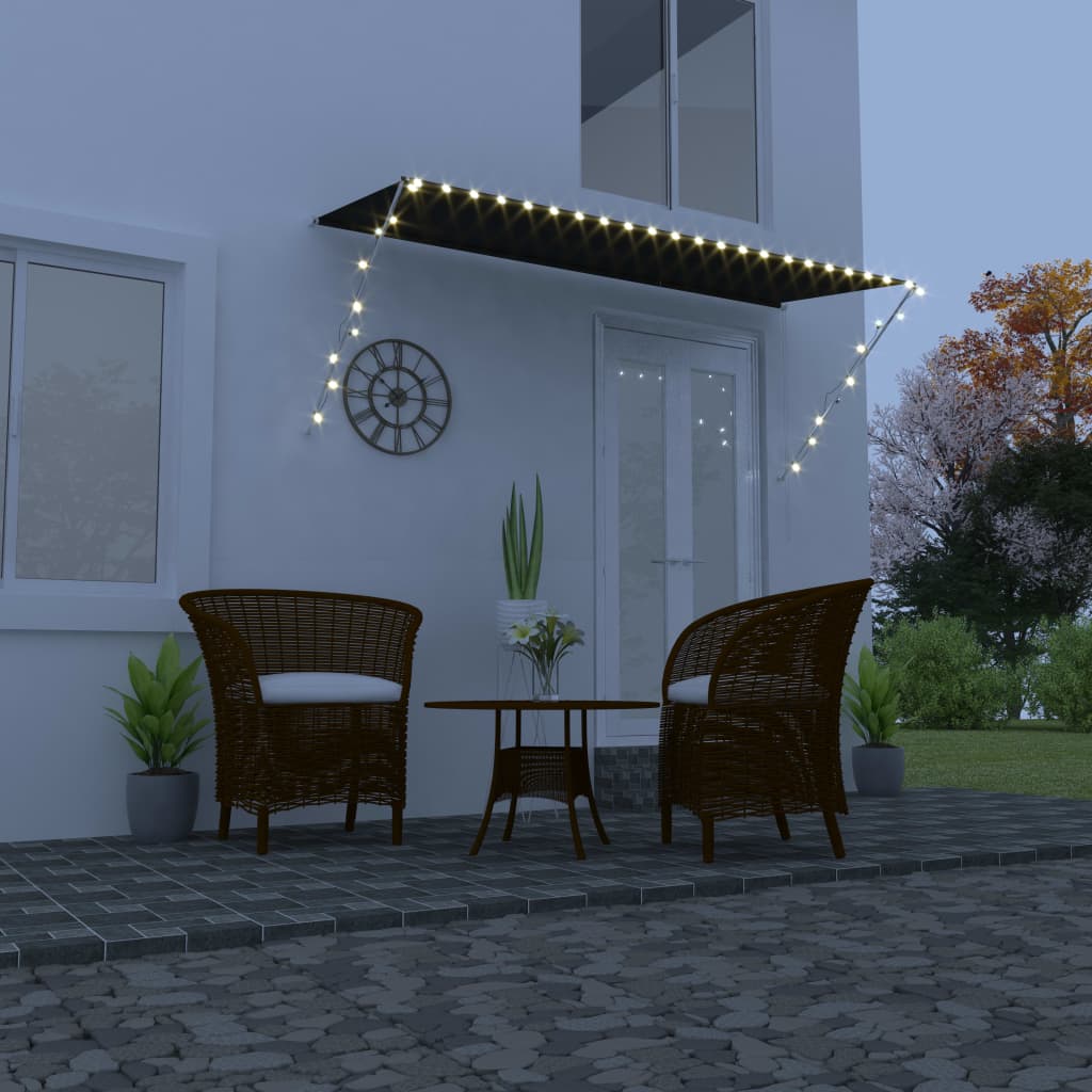 Copertină retractabilă cu LED, antracit, 300 x 150 cm