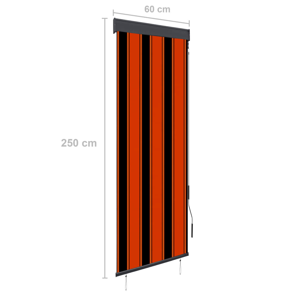 Jaluzea tip rulou de exterior, portocaliu și maro, 60 x 250 cm