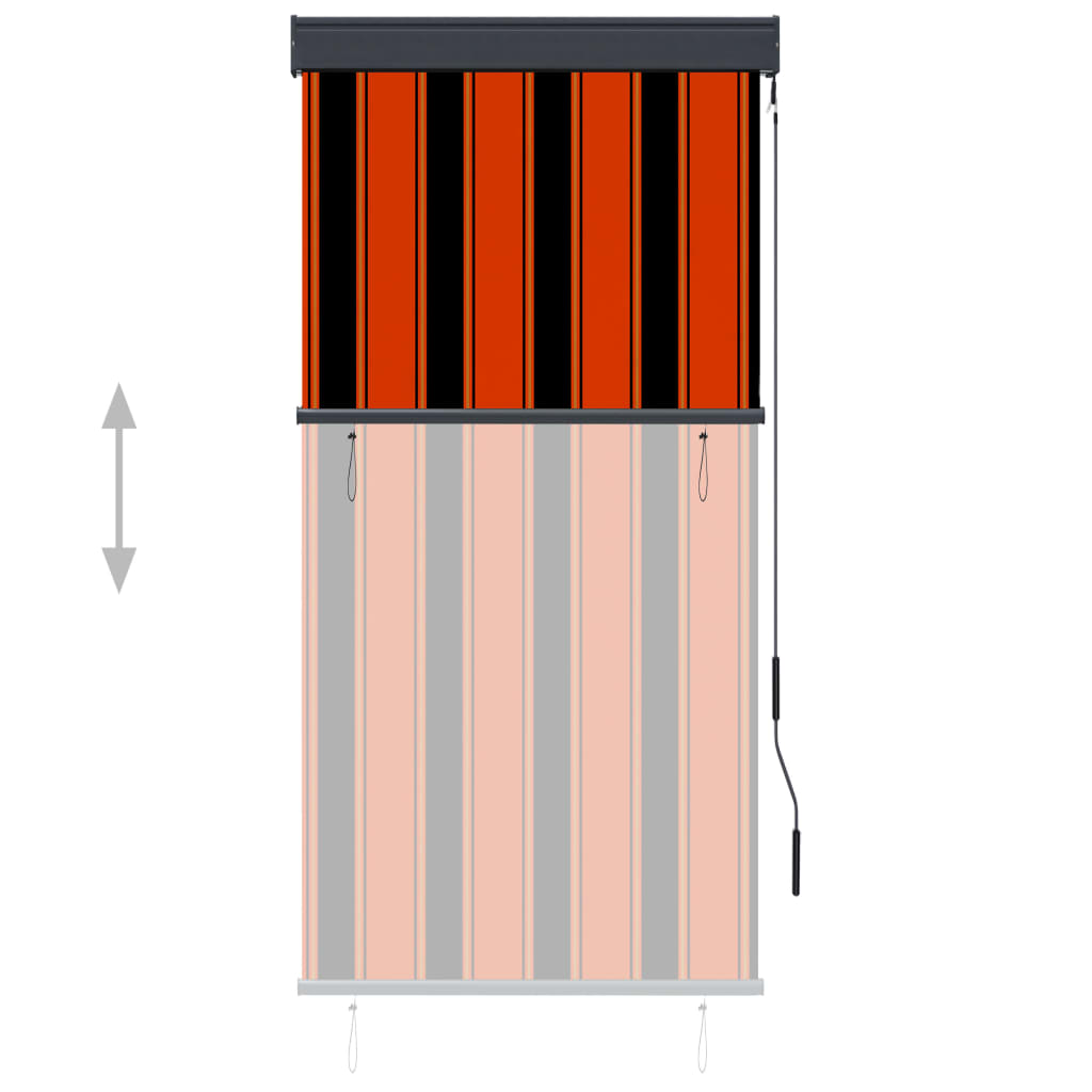 Jaluzea tip rulou de exterior, portocaliu și maro, 80 x 250 cm