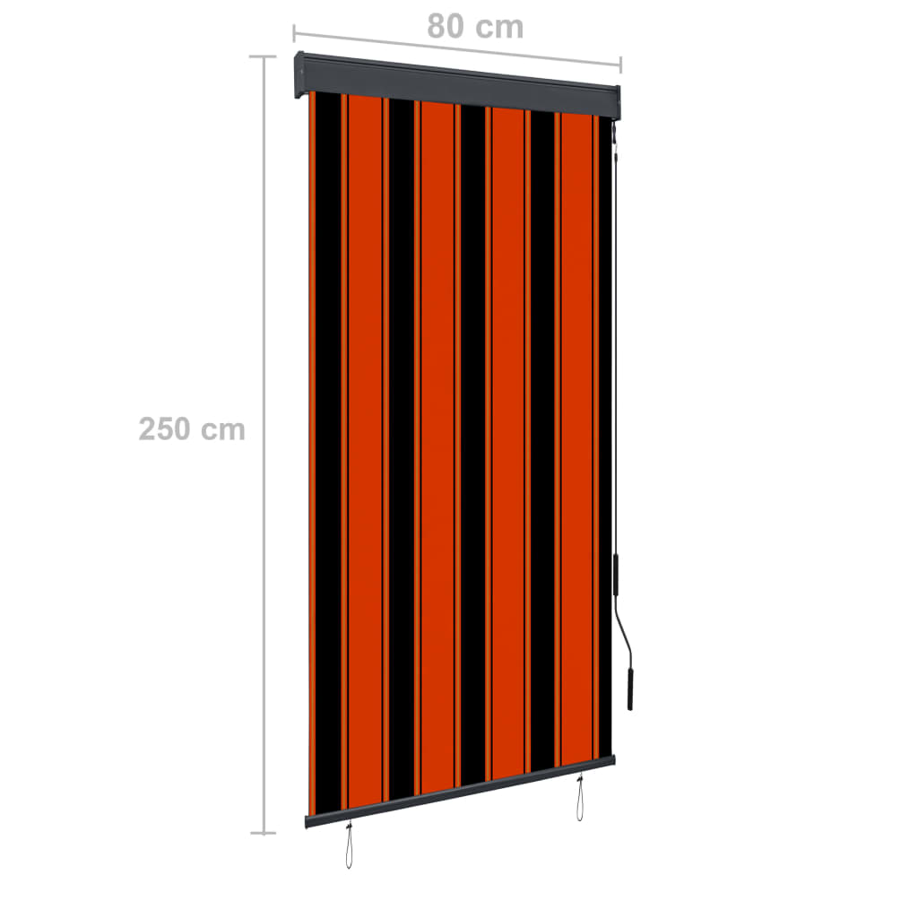 Jaluzea tip rulou de exterior, portocaliu și maro, 80 x 250 cm