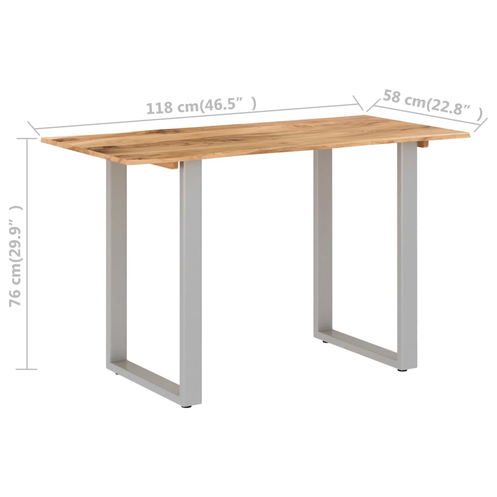 Masă de bucătărie, 118 x 58 x 76 cm, lemn masiv de acacia