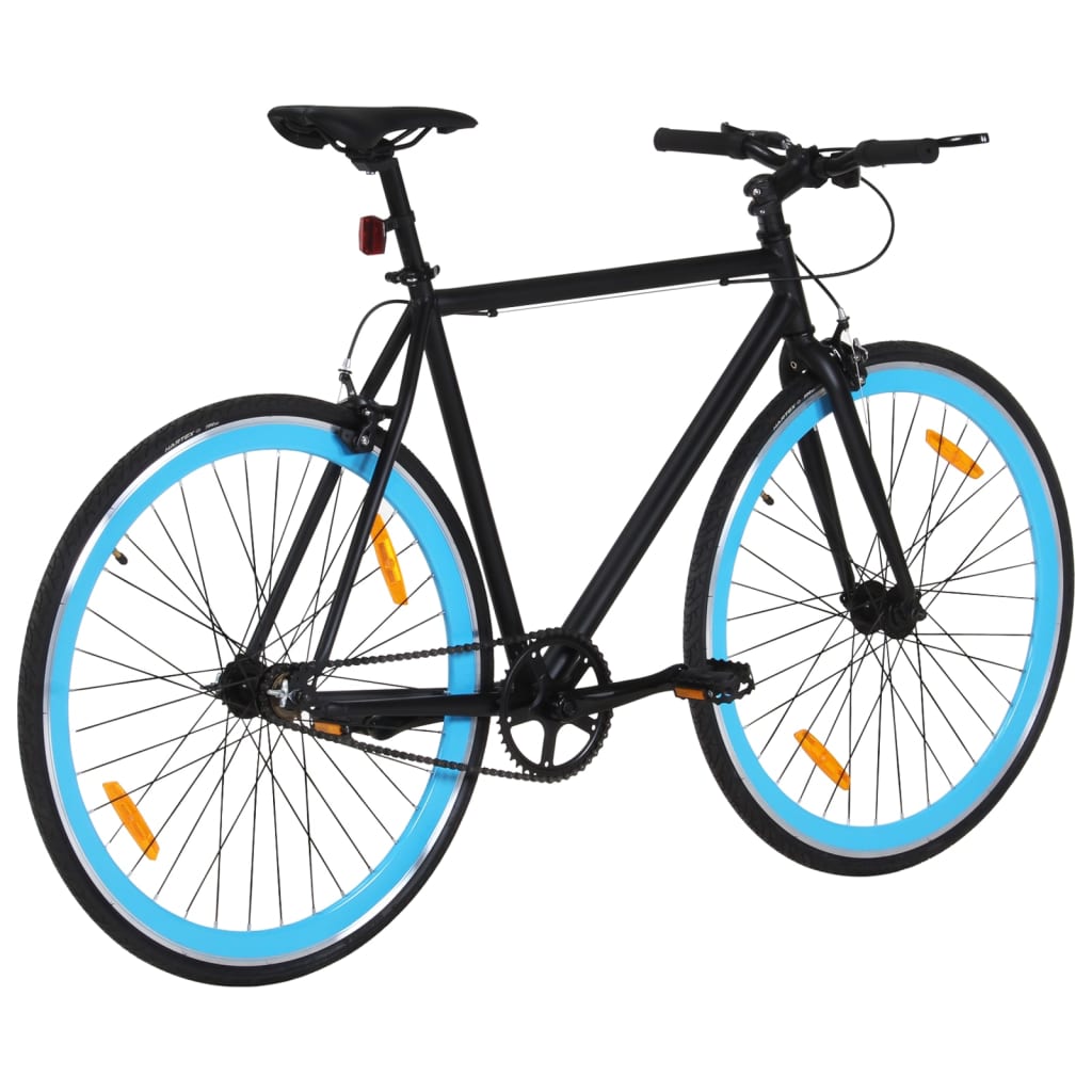 Bicicletă cu angrenaj fix, negru și albastru, 700c, 51 cm