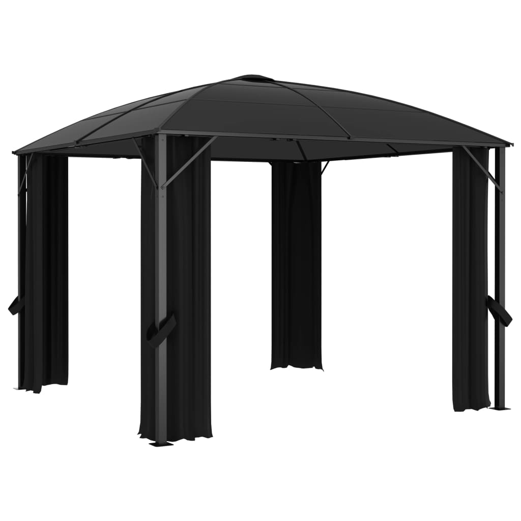 Pavilion cu perdele, antracit, 300 x 300 x 265 cm