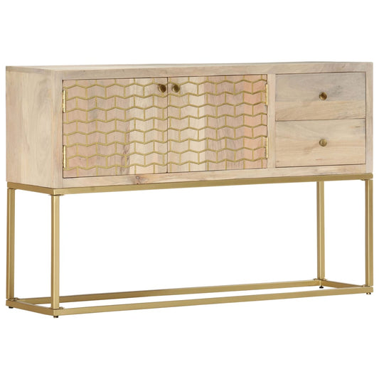 Dulap, auriu, 120 x 30 x 75 cm, lemn masiv de mango