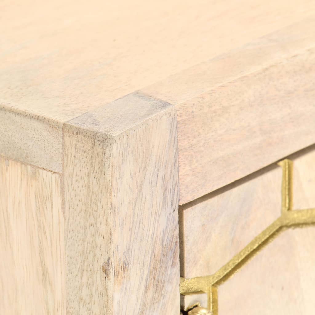 Dulap, auriu, 120 x 30 x 75 cm, lemn masiv de mango