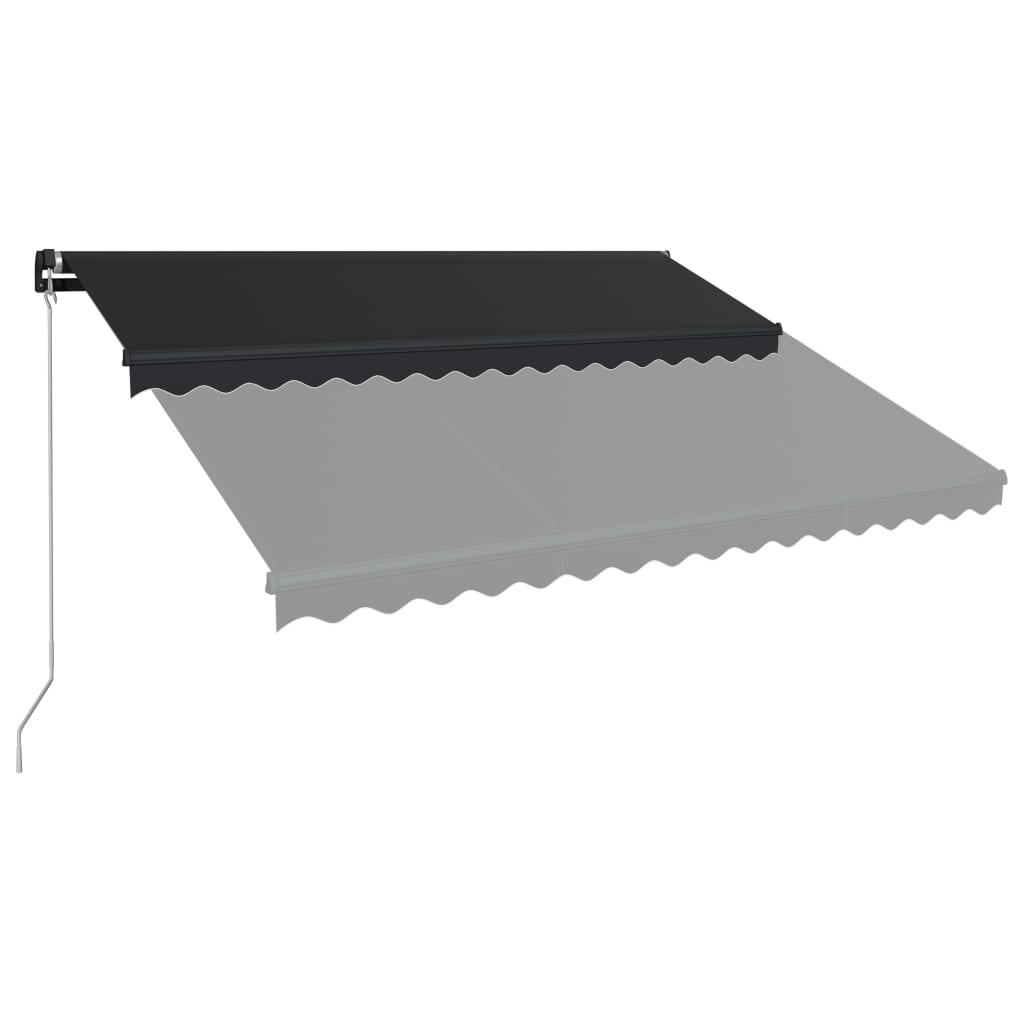 Copertină retractabilă manual cu LED, antracit, 450 x 300 cm