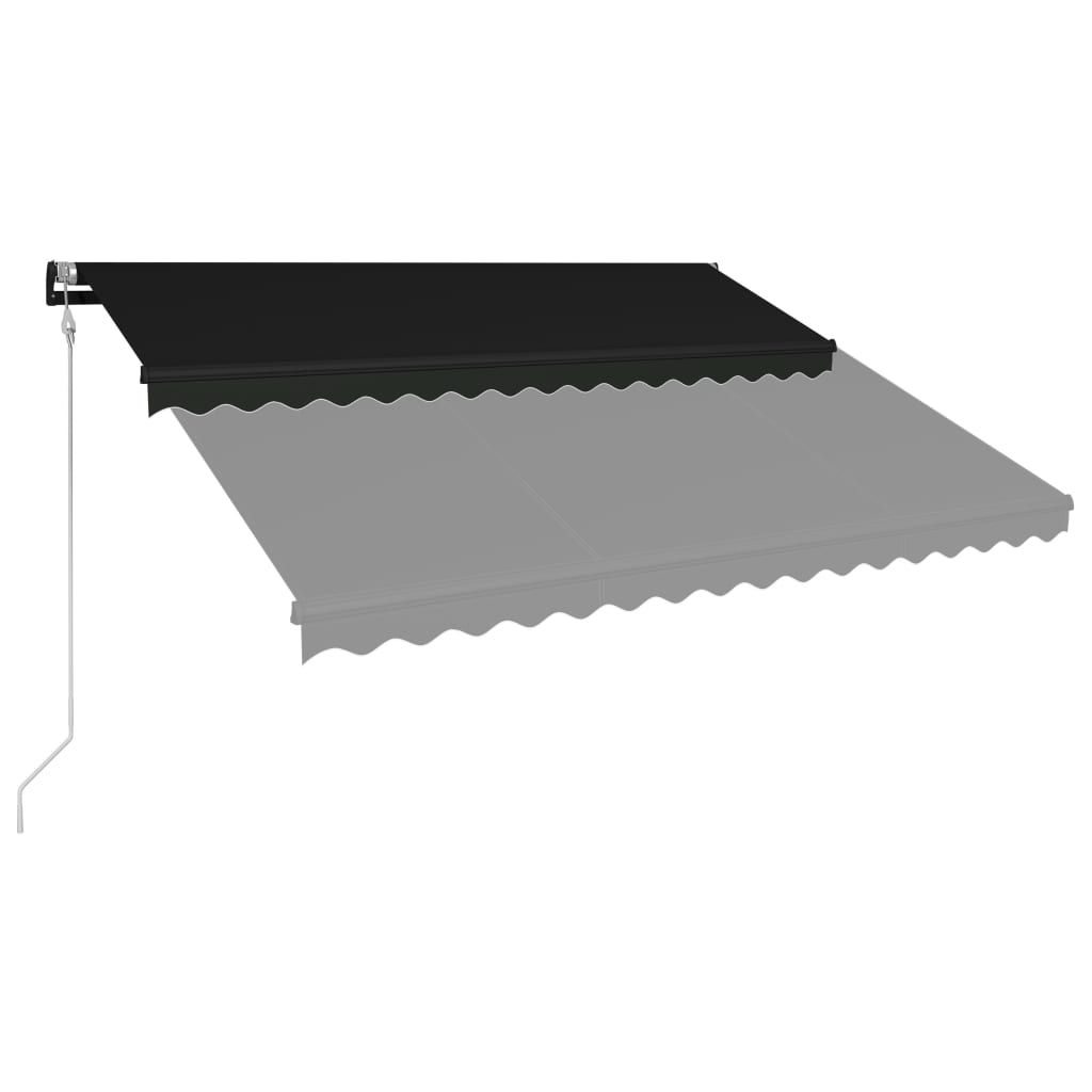 Copertină retractabilă cu senzor vânt & LED antracit 400x300 cm