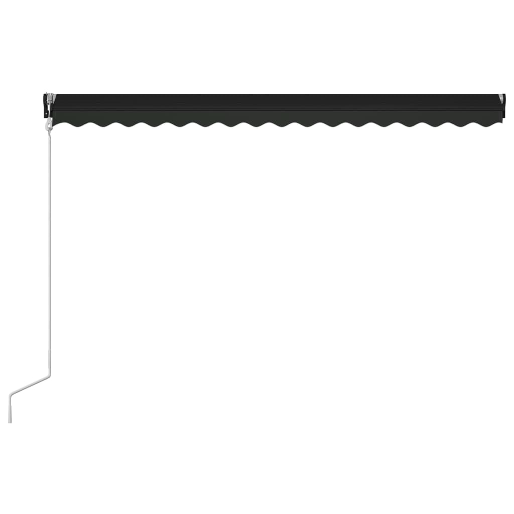 Copertină retractabilă cu senzor vânt & LED antracit 400x300 cm